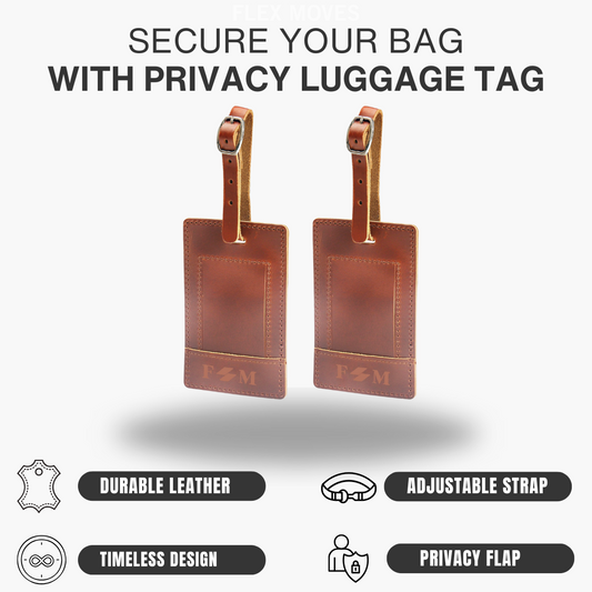 Flex Moves™ Genuine Leather Luggage Tag