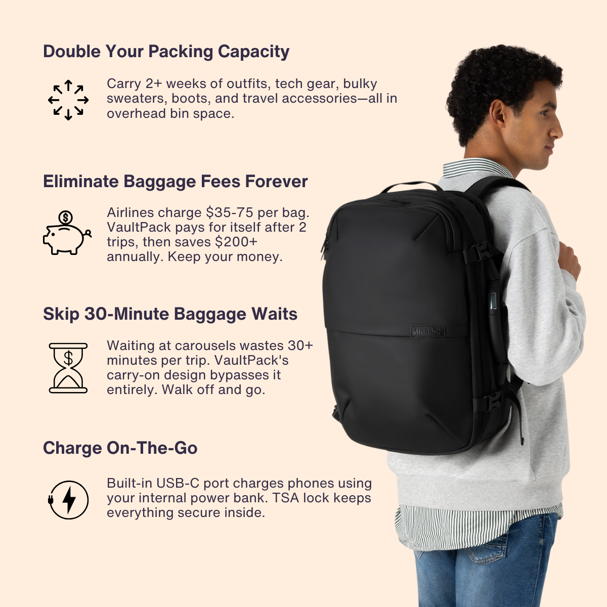 VaultPack™ Compression Backpack